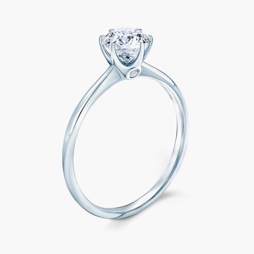 Pierścionek zaręczynowy The Journey: białe złoto, biały szafir